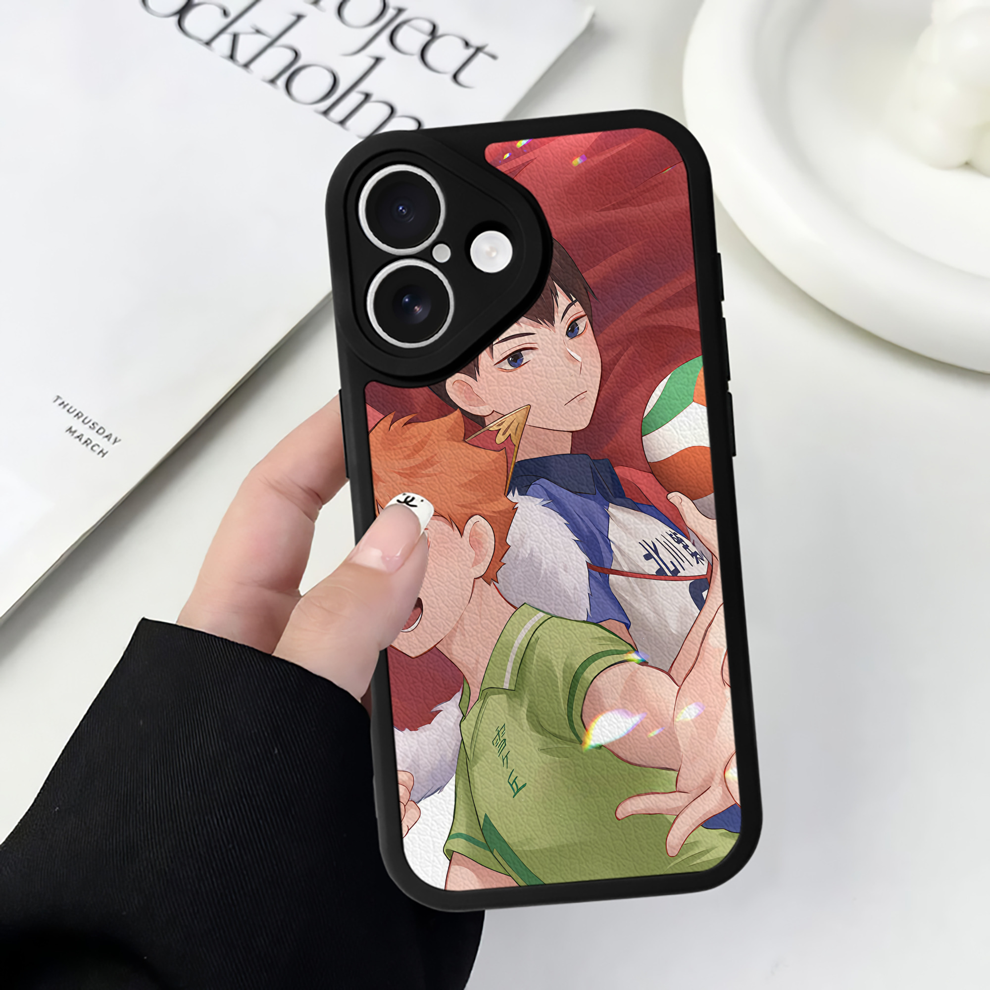 （画像用） ハイキュー!! Haikyu!! 【iPhone 16シリーズ対応】シリコンスマホケース（レザー調） 材質：シリコン